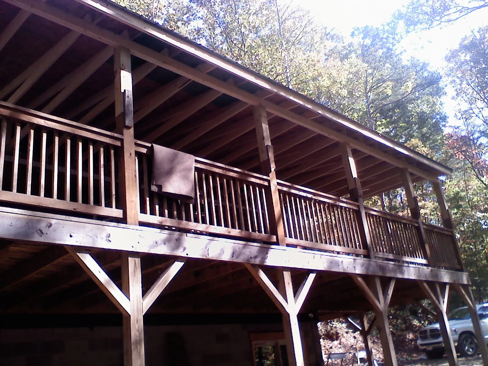 Timber framing under a new elevated porch and deck — Roof Leak Repair in Thurmond by Roofing Brothers